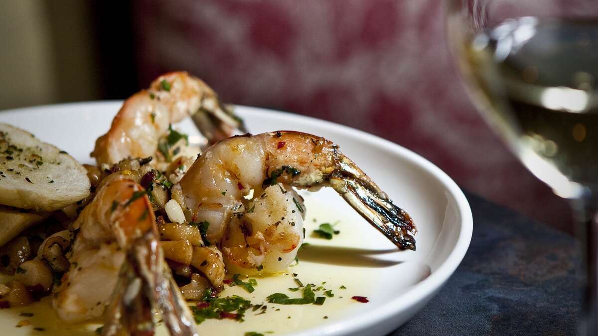 Shrimp with fresh and roasted garlic at Costa Brava