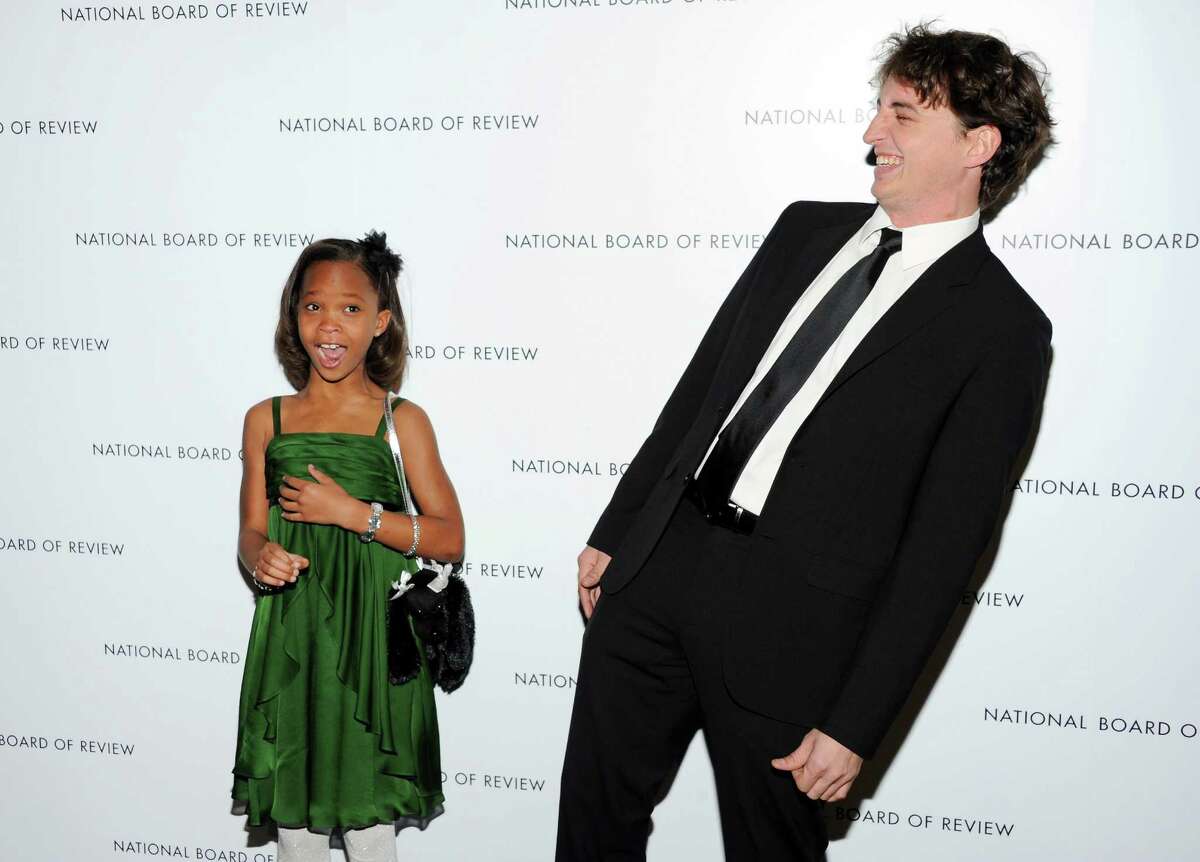"Break Through Performance" winner Quvenzhane Wallis, left, and "Best Directorial Debut" winner Benh Zeitlin, attend the National Board of Review Awards gala at Cipriani 42nd Street on Tuesday Jan. 8, 2013 in New York.