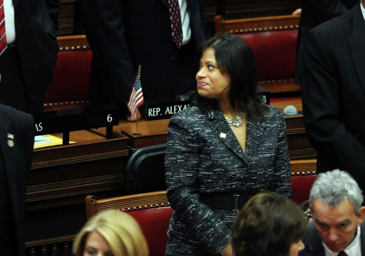 State Rep. Christina Ayala (D-Bridgeport) attends opening day of the State Legislature at the Capitol Building in Hartford, Conn. Wednesday, Jan. 9, 2013.