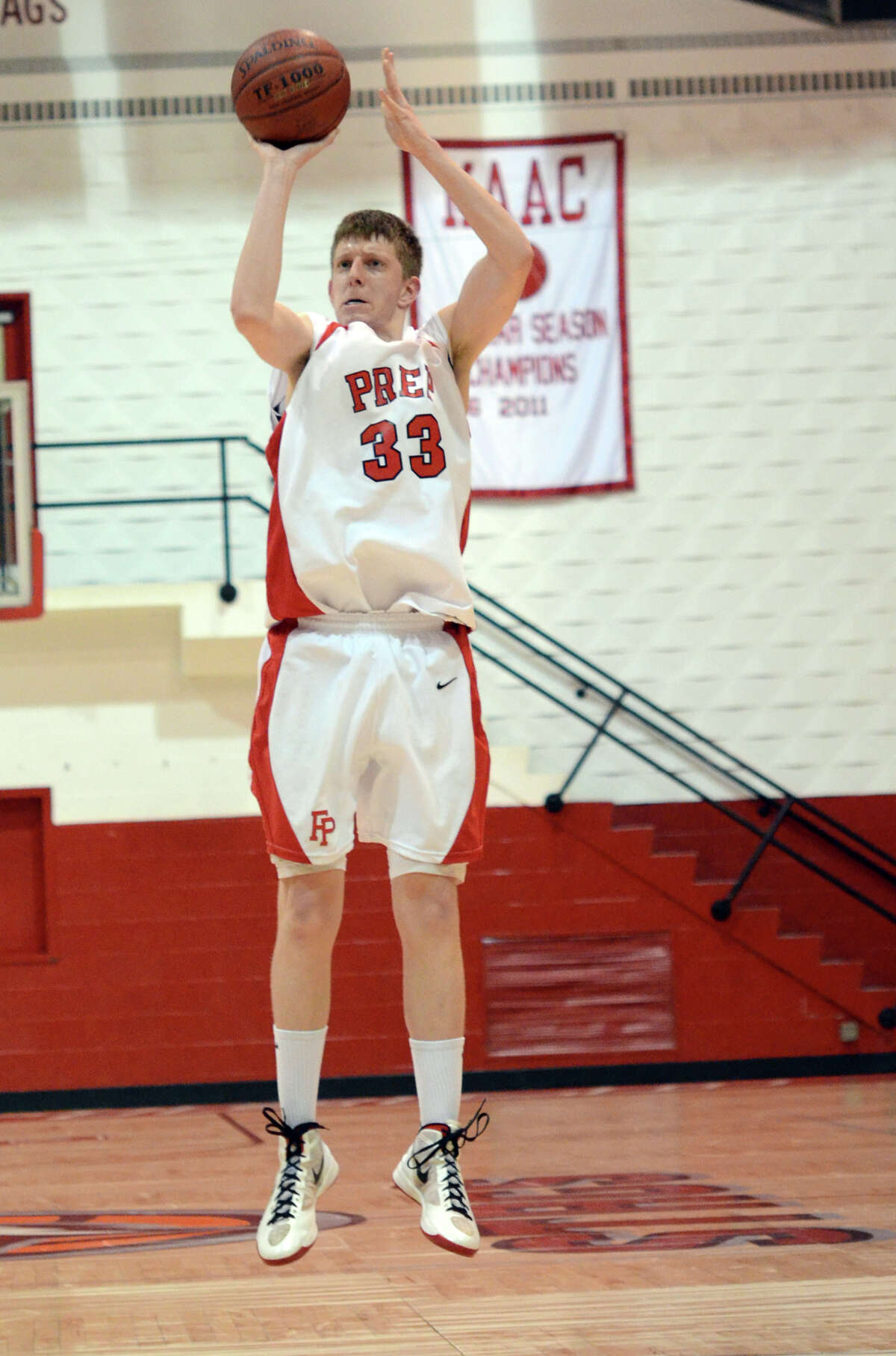 Fairfield Prep's Tim Butala, seen in action last season, scored 23 points Tuesday night to pace the Jesuits to their first-ever win over Career Magnate.