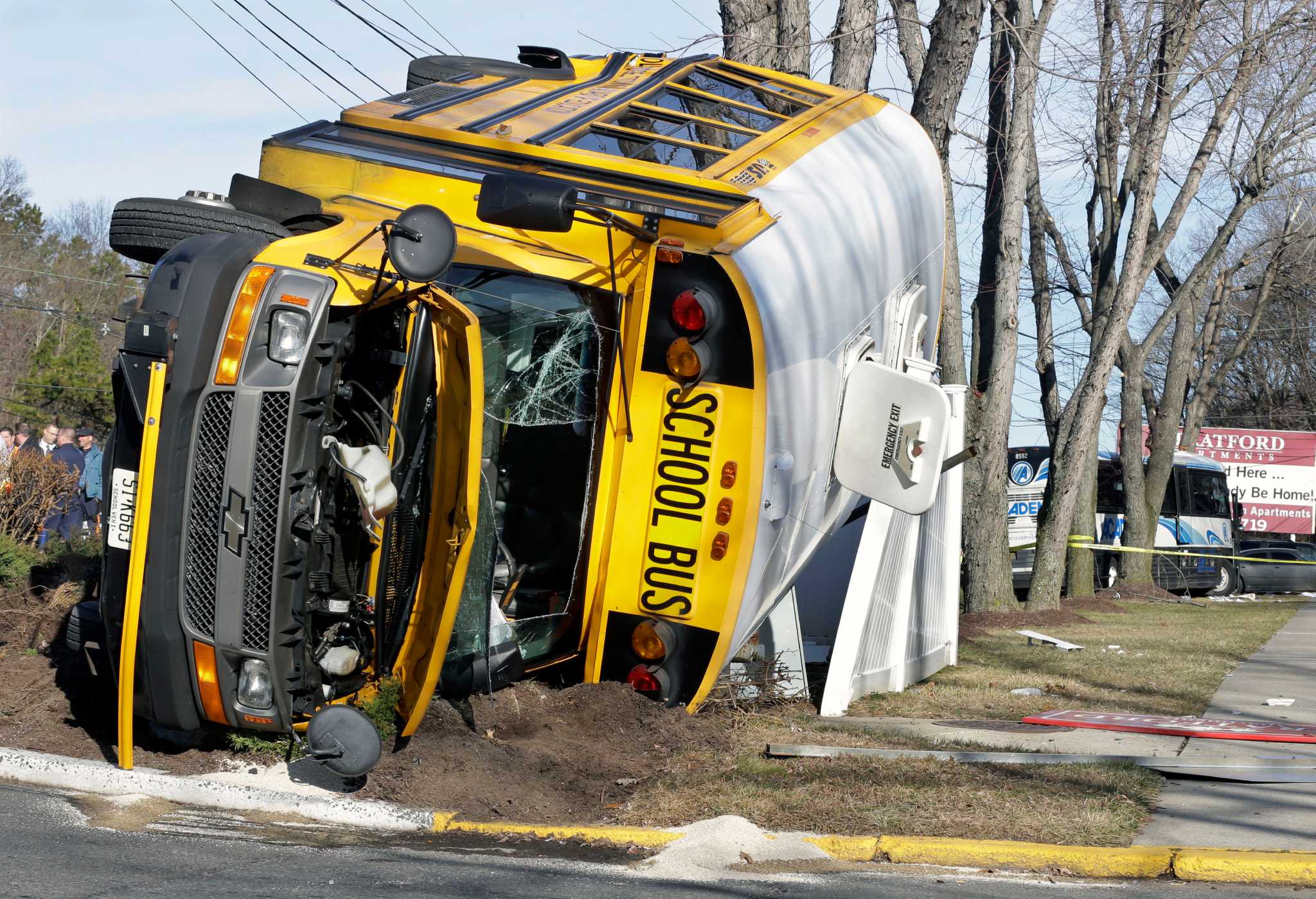 NYCbound commuter bus, school bus, crash in NJ