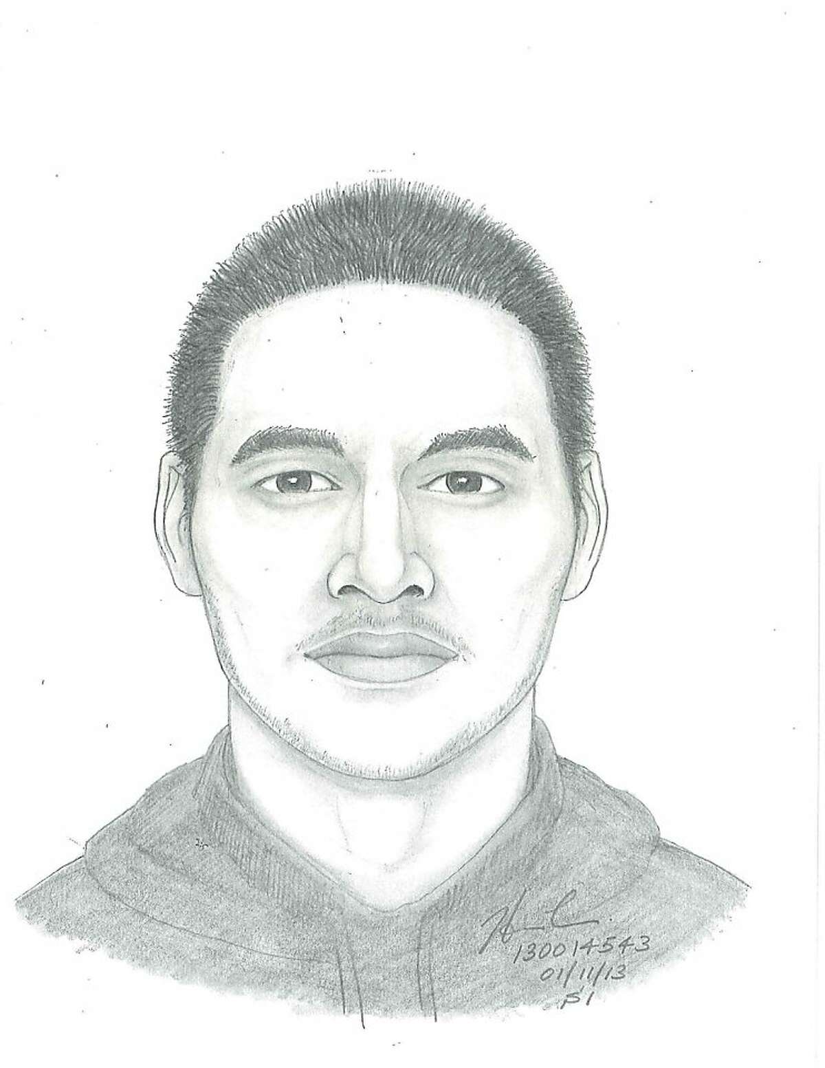 The man depicted in this police sketch attempted to sexually assault a woman in San Francisco's Mission District on Jan. 6, 2013.