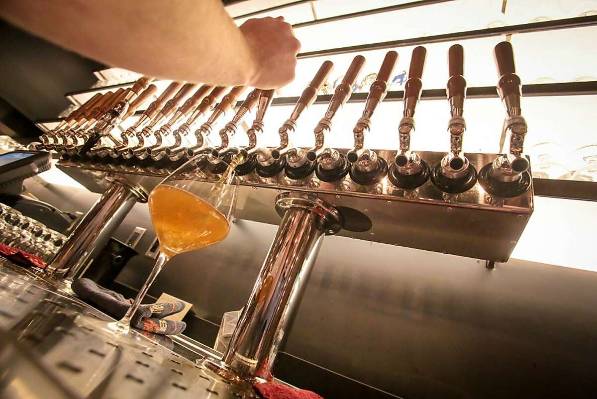 A beer being poured at Abbot's Cellar in San Francisco, Calif. on Thursday, January 3rd, 2013.