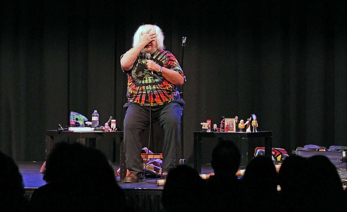 "Hippy Icon, Wavy Gravy has a new one man show now at The Marsh Arts Center in Berkeley. The Flower Geezer appears wearing different outfits each night, hosting different unannounced "special guests?“ telling as he tells stories Friday Jan 11, 2013, in Berkeley California.
