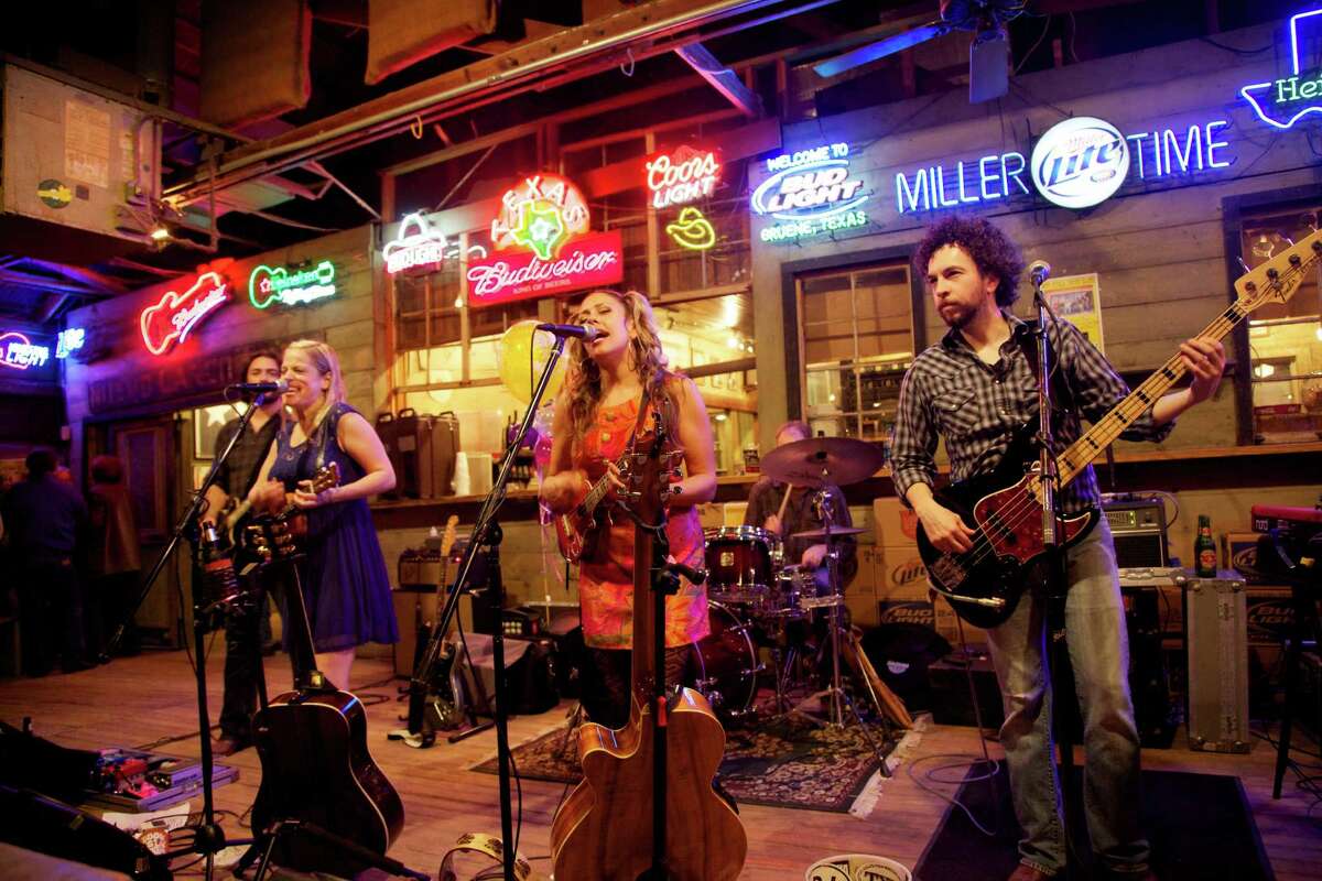 the Whiskey Sisters are playing at Gruene Hall.