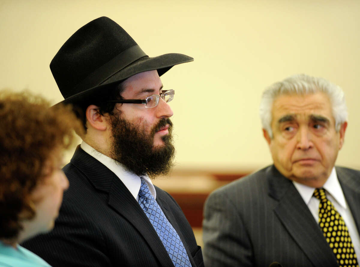Yaakov Weiss is shown with his attorney Arnold Proskin at the Albany County Judicial Center in Albany, New York, on March 8, 2010. (Skip Dickstein/Times Union archive)