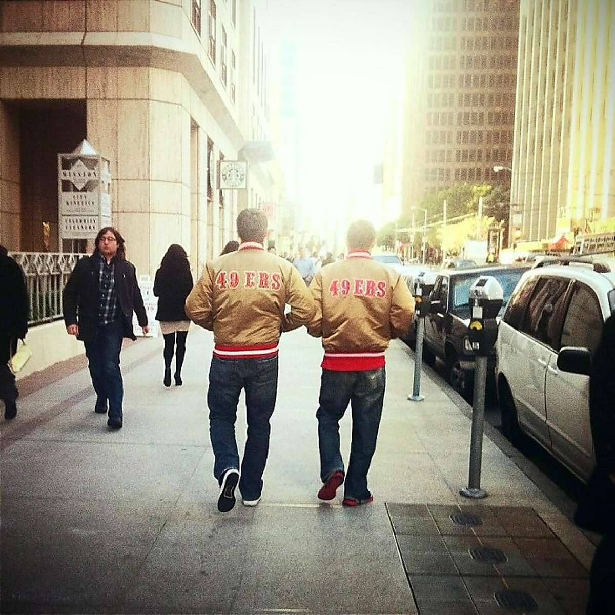 men gold 49ers jacket