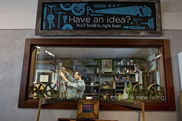 Rice Village Gets A Local Furniture Focus With Made New Living 2of8cooper Meaders Furniture Maker Works In His Work Made New Living A Custom Inside The Larger On