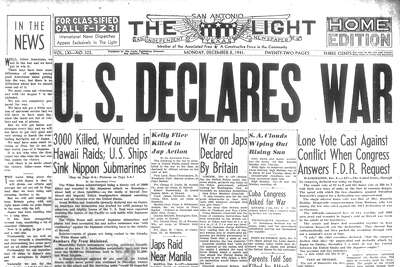 Newspapers React To Pearl Harbor Attack