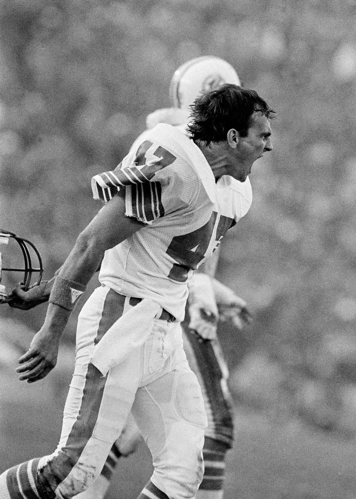 Glenn Blackwood, Churchill High School Lost Super Bowls XVII and XIX with the Miami Dolphins. Pictured here, Blackwood (47) yells at officials after a fumbled San Francisco 49ers pass, recovered by the Dolphins, was ruled incomplete, leaving possession with the Niners, during first half of Super Bowl XIX in Stanford stadium on Jan. 20, 1985. The 49ers won 38-16.