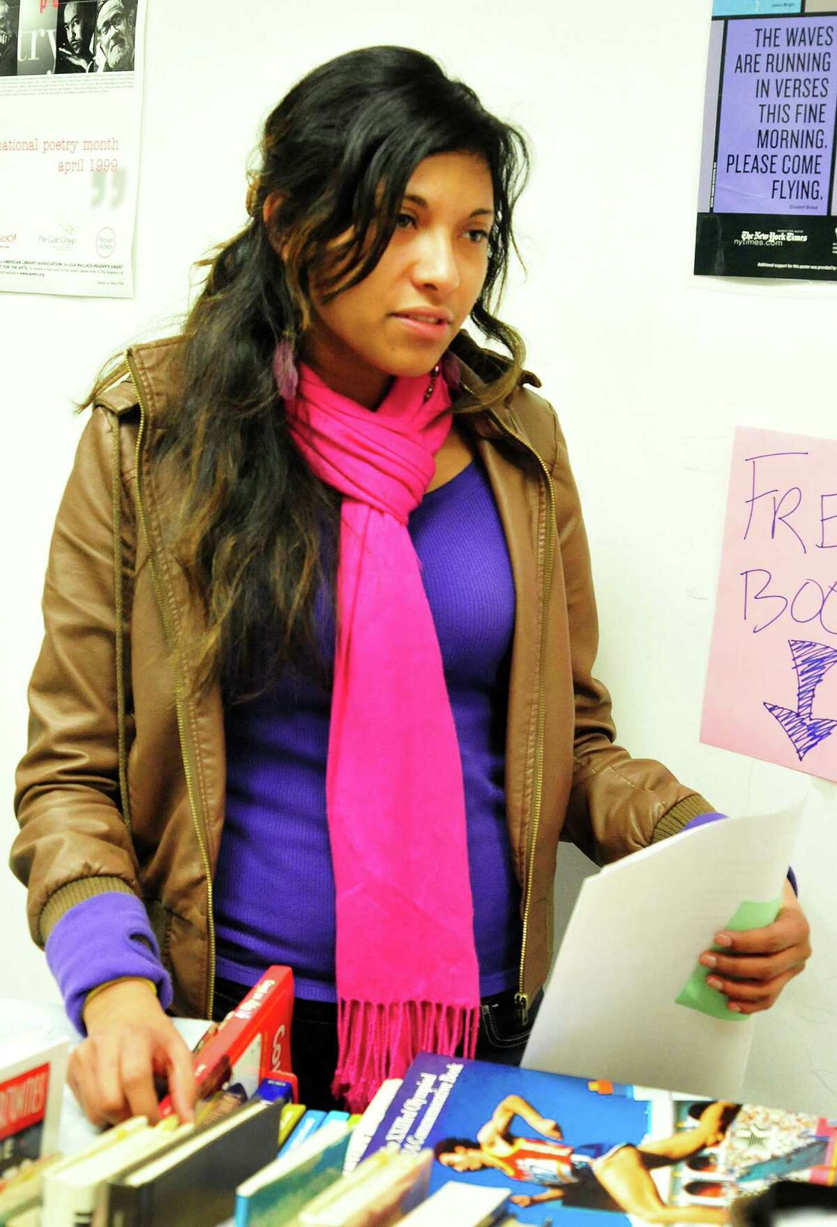 Jennifer Hernandez, 18, a senior at Danbury High School, talks about her reaction to a lockdown drill Friday, Feb. 1, 2013.