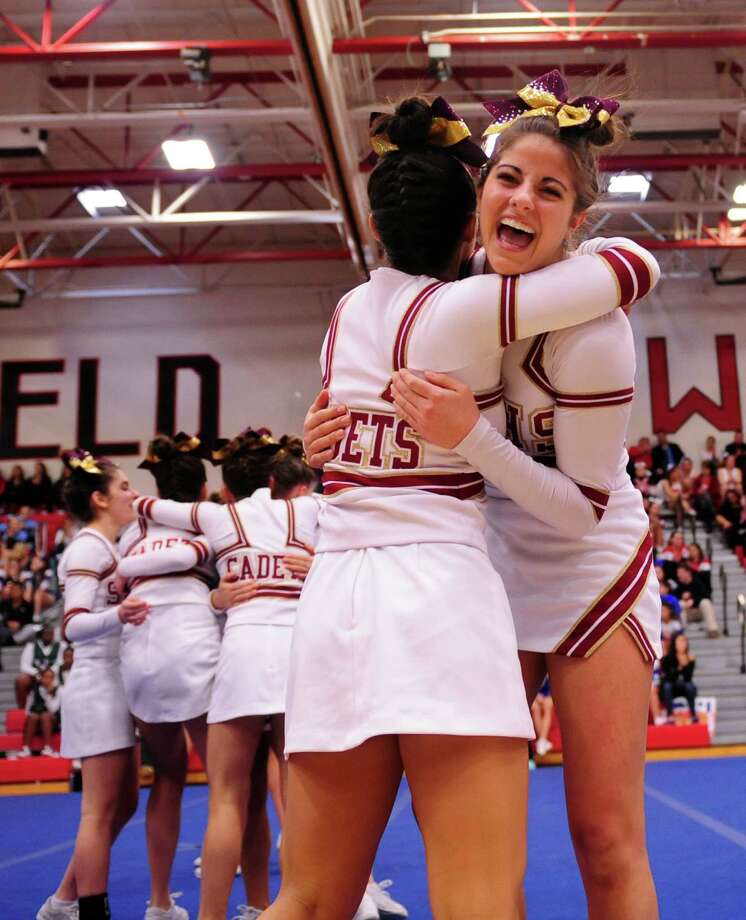 Falcons soar: Ludlowe wins 3rd straight FCIAC cheerleading crown ...