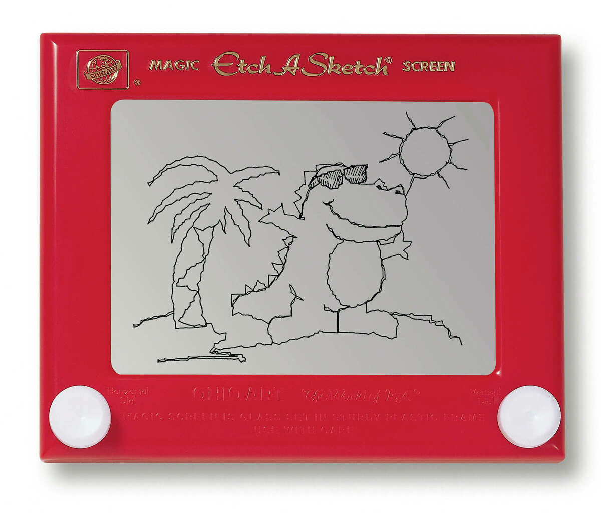 FILE - This undated photo provided by Ohio Art shows a classic Etch A Sketch which was introduced in 1960. The Ohio Art Co., based in Bryan, Ohio, says 86-year-old Andre Cassagnes, the inventor of the Etch A Sketch, died Jan. 16, 2013, in a Paris suburb. The cause wasn't disclosed Saturday, Feb. 2, 2013. (AP Photo/Ohio Art, File)