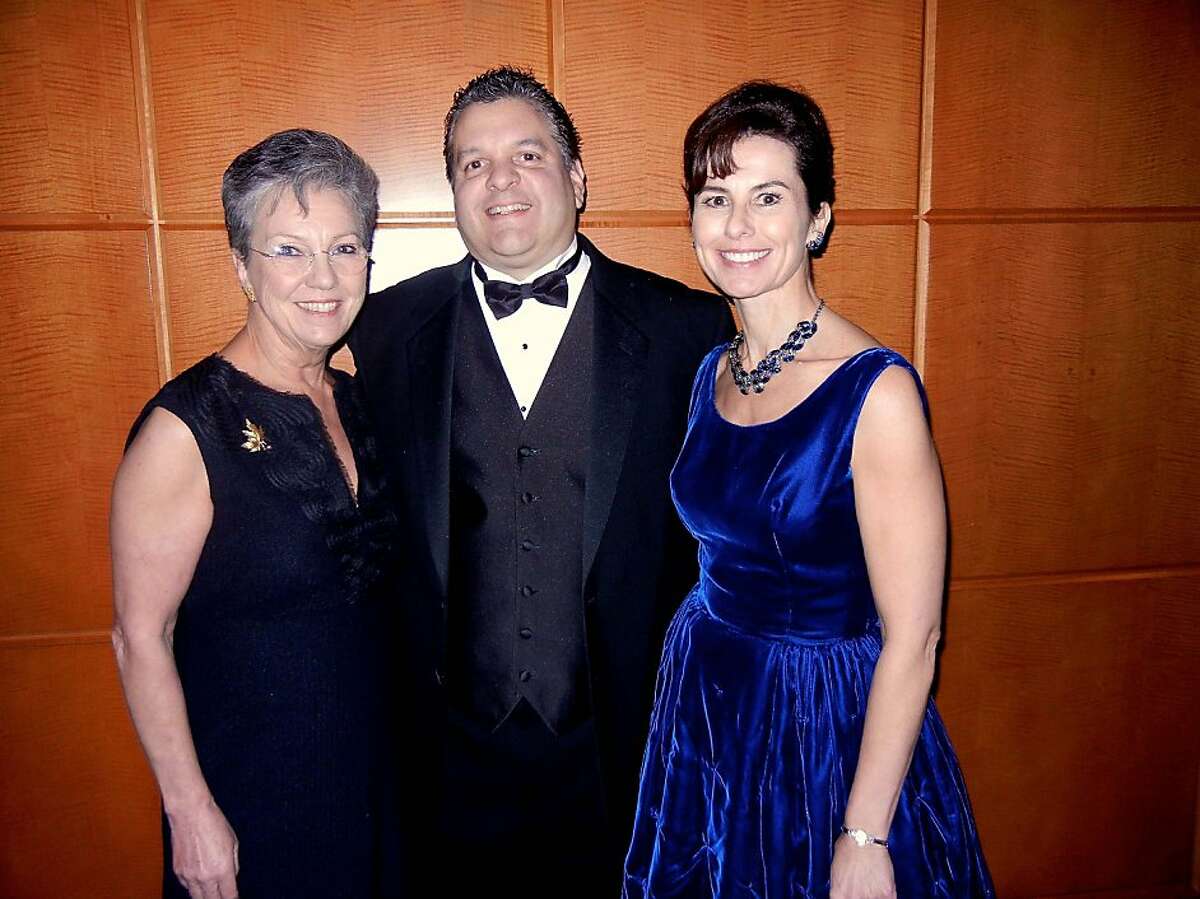 Smuin Ballet Board President Patti Hume (left) with gala co-chair John Konstin and Smuin Director Celia Fushille at the Four Seasons Hotel. Jan 2013. By Catherine Bigelow.