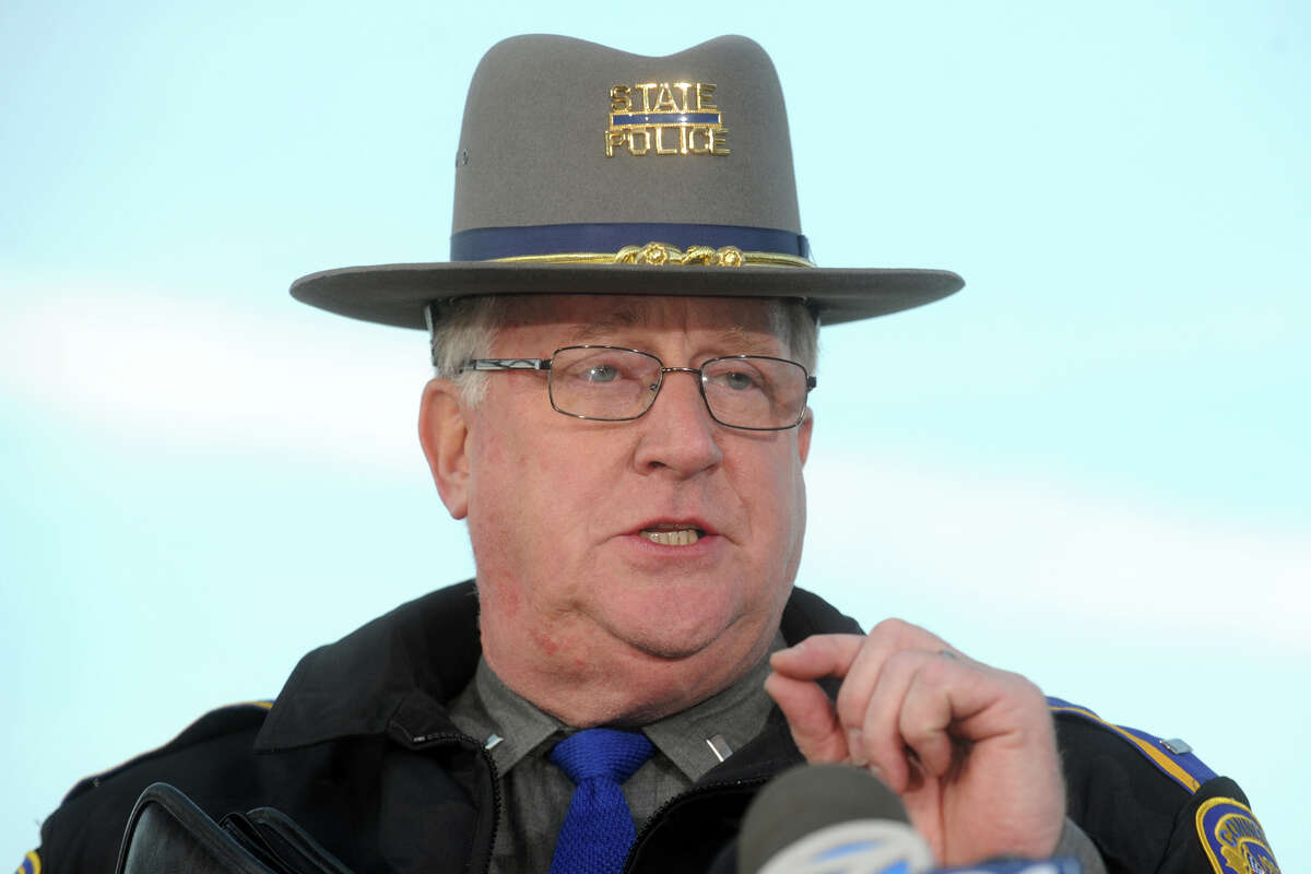 State Police Lt. J. Paul Vance speaks at a press conference in Newtown, Conn., following the mass shooting at Sandy Hook Elementary School Dec. 14, 2012.