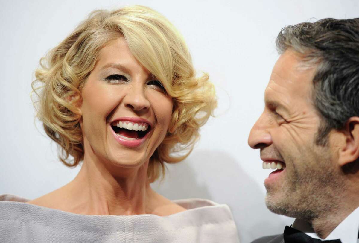 Actress Jenna Elfman and designer Kenneth Cole attend amfAR's New York gala at Cipriani Wall Street on Wednesday, Feb. 6, 2013 in New York.