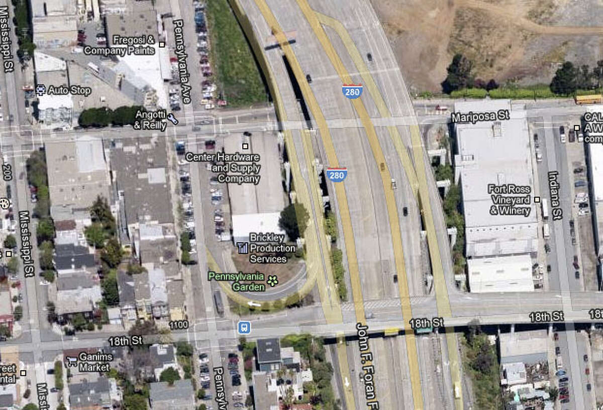 The Mariposa Street off-ramp from southbound Interstate 280 in San Francisco,