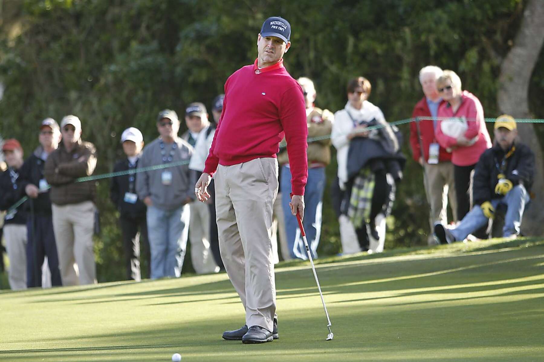Harbaugh relaxes with nice round of golf