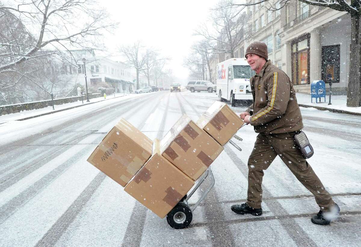Greenwich blizzard How does a UPS truck handle in the snow?