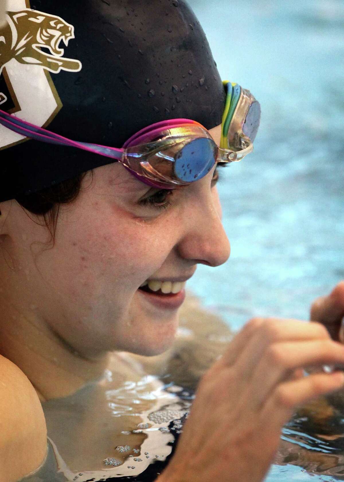 Abby McAlpin, a medal winner in this year's World Deaf Swimming Championships, practices at Northside Natatorium. The junior at O'Connor High School plans to return to the 2013 Deaflympics. Friday, Nov. 18, 2011. Photo Bob Owen/rowen@express-news.net