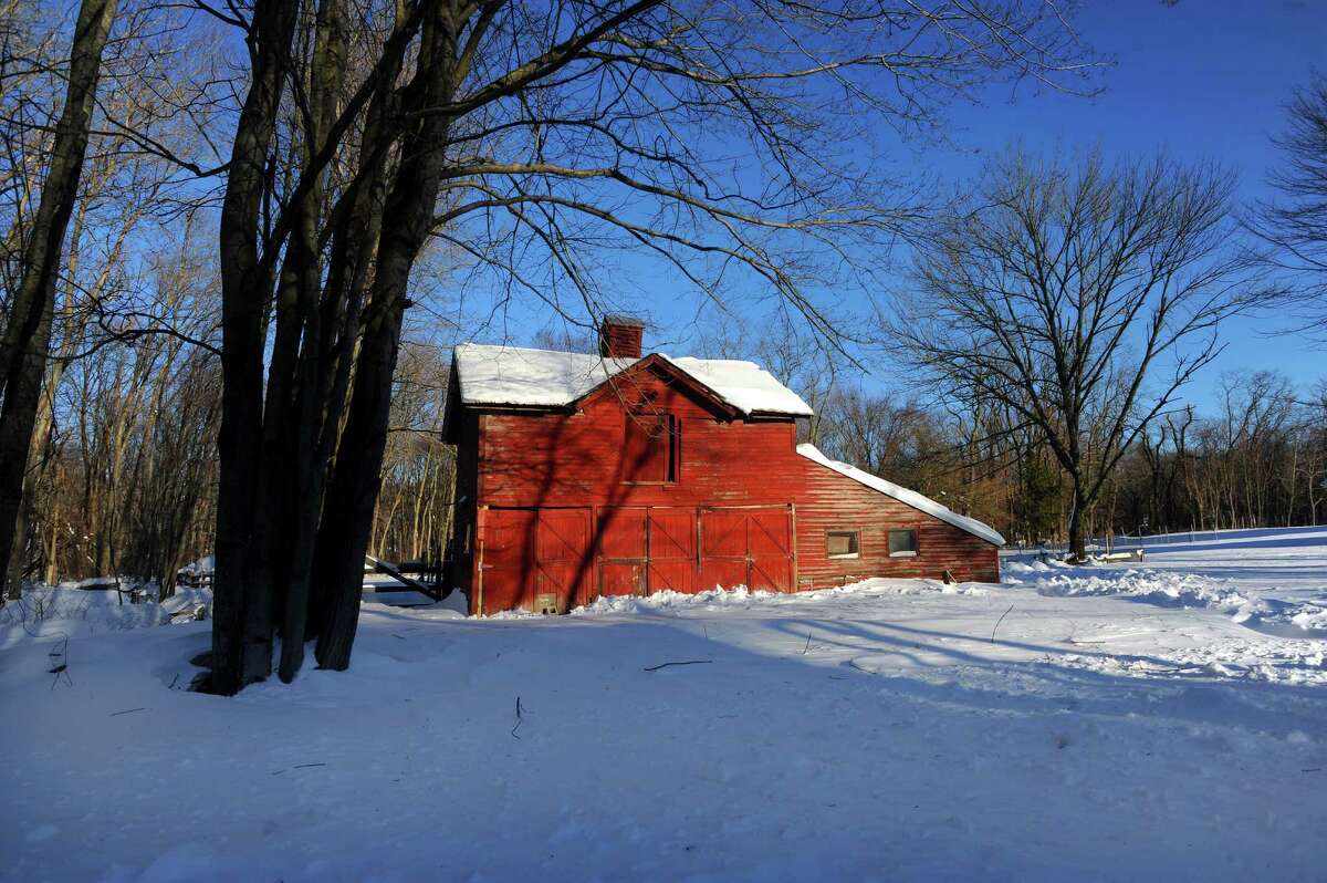 A tranquil scene of a barn on Pansy Rd. in Fairfield, Conn. on Friday, Feb. 9, 2013 gives no hint that Southwestern Connecticut was hit by one of the biggest snowstorms in history.