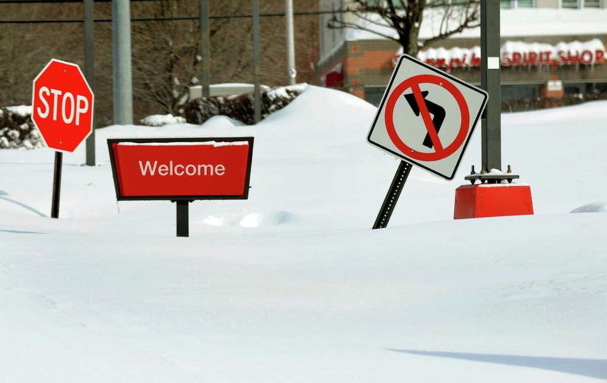 There were no "Happy Meals" to be had at the McDonald's on the corner of Black Rock Turnpike and Katona Dr. in Fairfield, Conn. on Saturday, Feb. 9, 2013. Over two feet of snow was dumped on the area during an overnight blizzard.