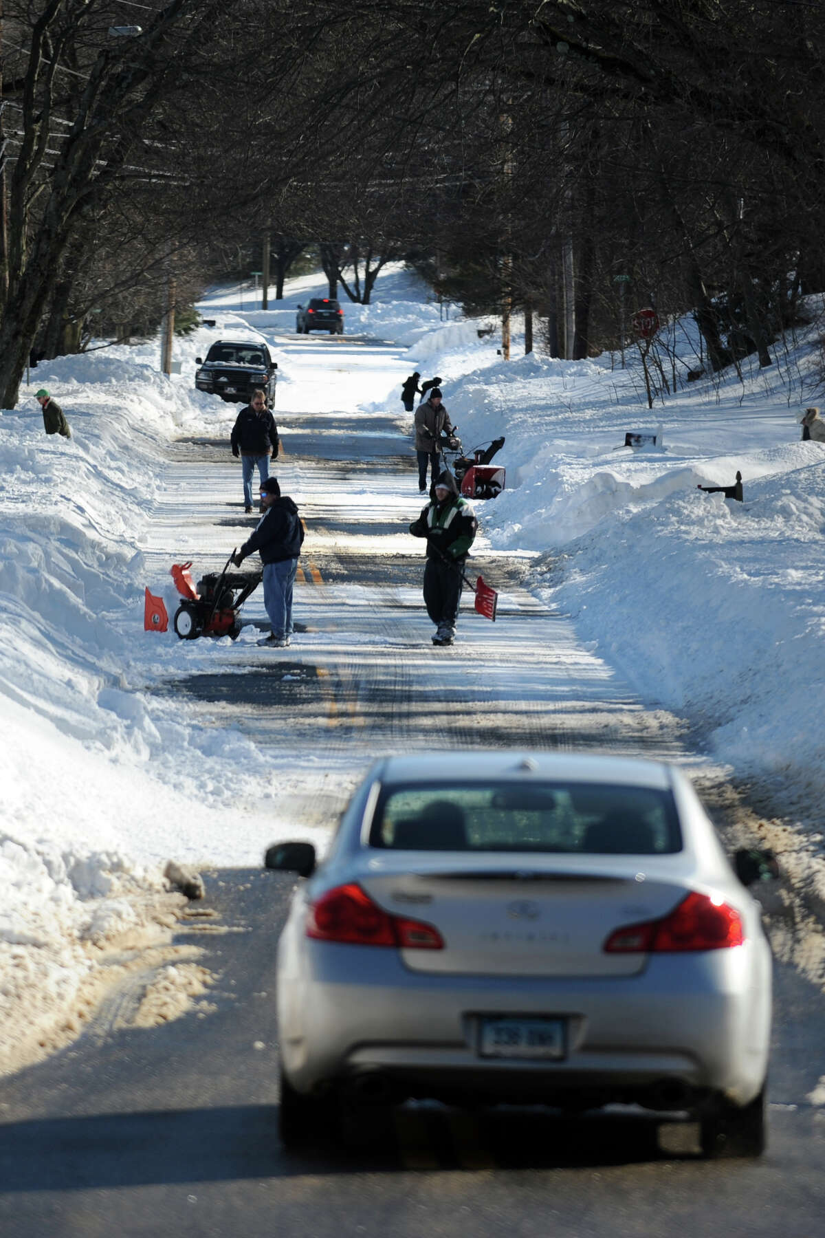 The view looking south down Cutspring Rd., in Stratford, Conn., Feb. 10th, 2013.