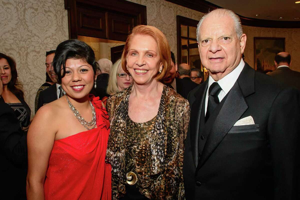 Luis Malpica y de Lamadrid, the Mexican consul in Houston, is shown with Janet Deleon, left, and Mary Paz Rio Malpica at a gala held at the Hilton Post Oak in 2013.