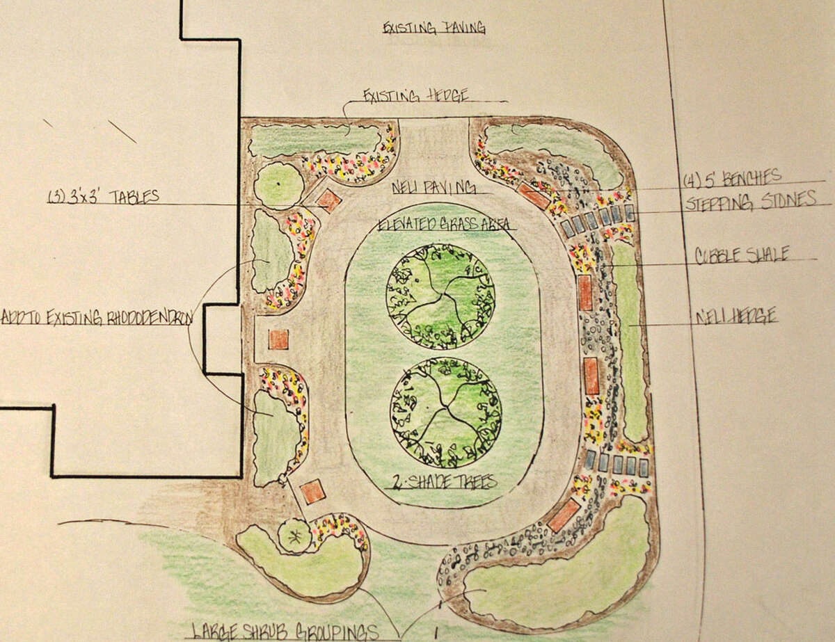 Drawing of proposed reading garden at William K. Sanford Town Library in Colonie, N.Y. (William K. Sanford Library)