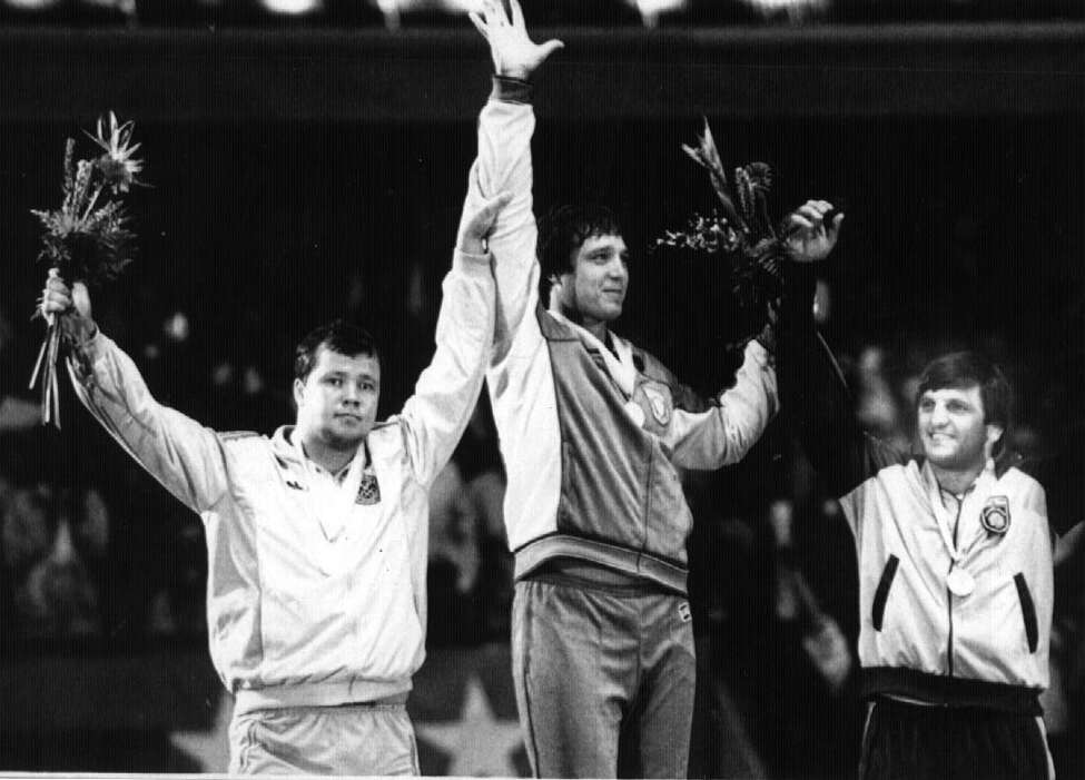 Jeff Blatnick of Niskayuna won a gold medal in Greco-Roman wrestling at the Los Angeles Olympic Games in 1984 (Associated Press archive)