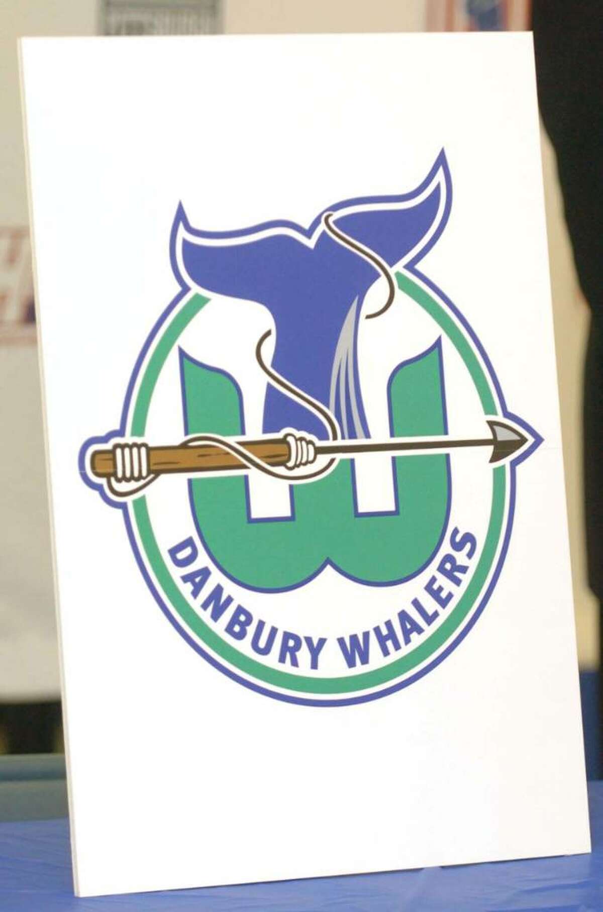 Logos presented at a press confrence for the Danbury Whalers at the Danbury Ice Arena Tuesday, Dec. 29, 2009.
