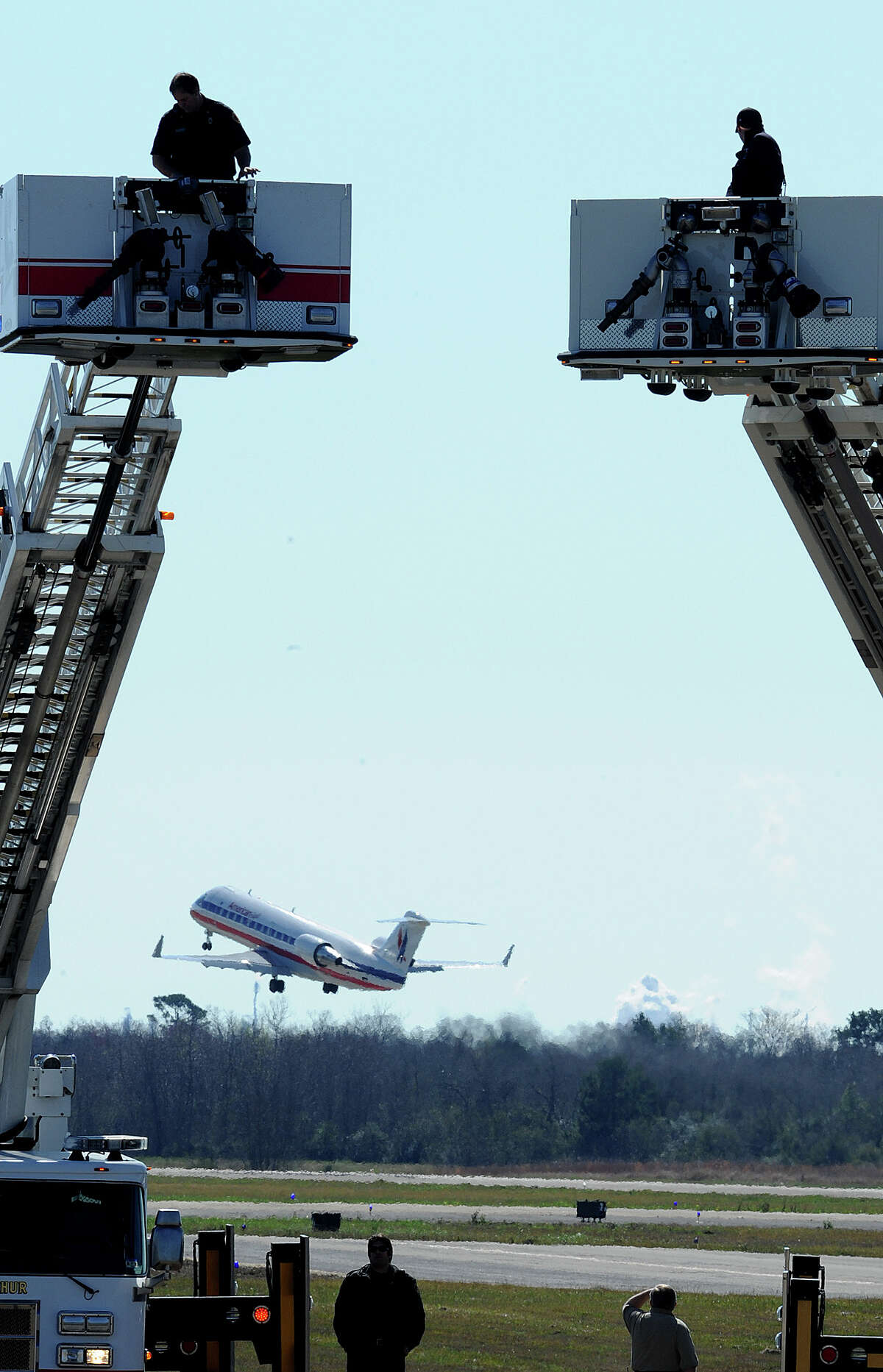 1st American Airlines Flight Leaves Jack Brooks Regional Airport