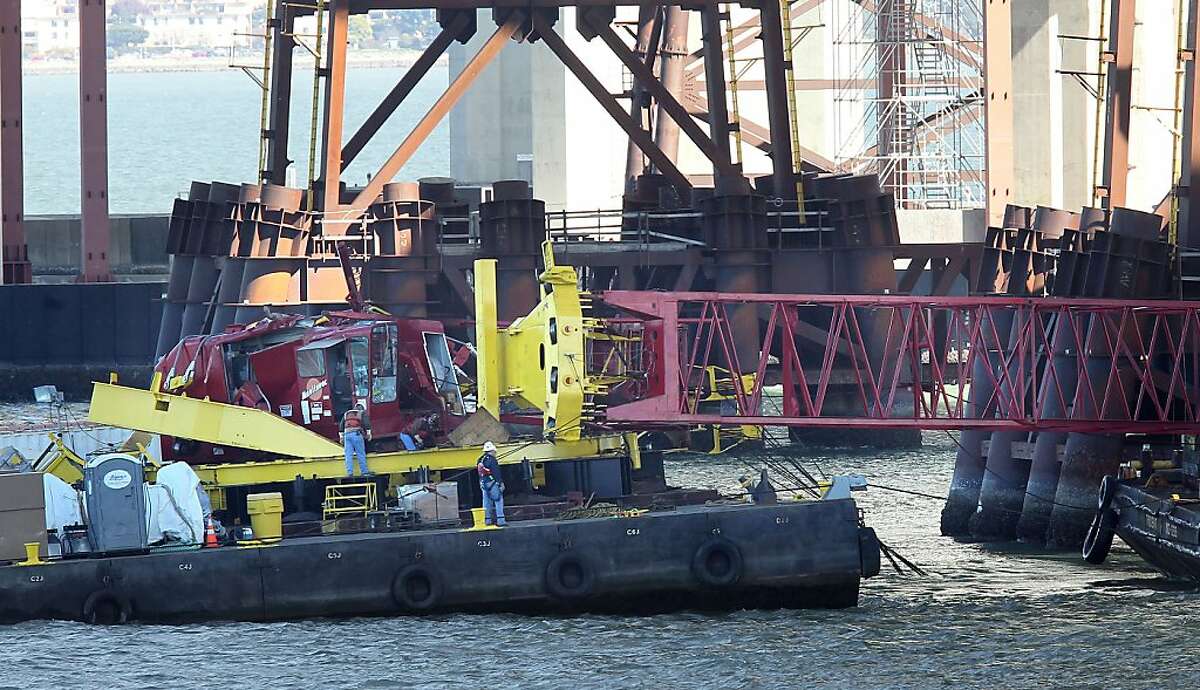 Bay Bridge crane topples no one hurt