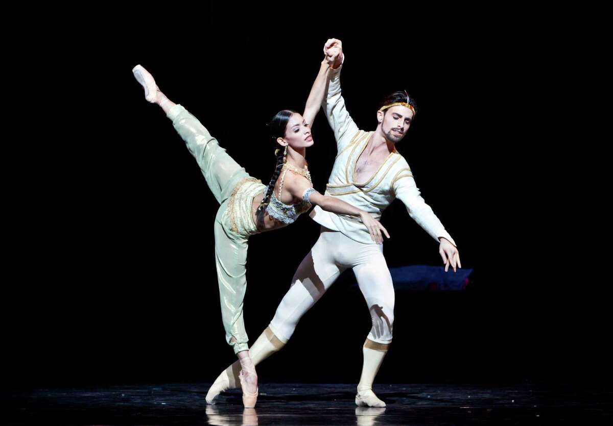 Karina González, here with partner Joseph Walsh in one of the passionate pas de deux of "La Bayadere," was promoted to principal in a surprise announcement after Thursday's opening-night performance.