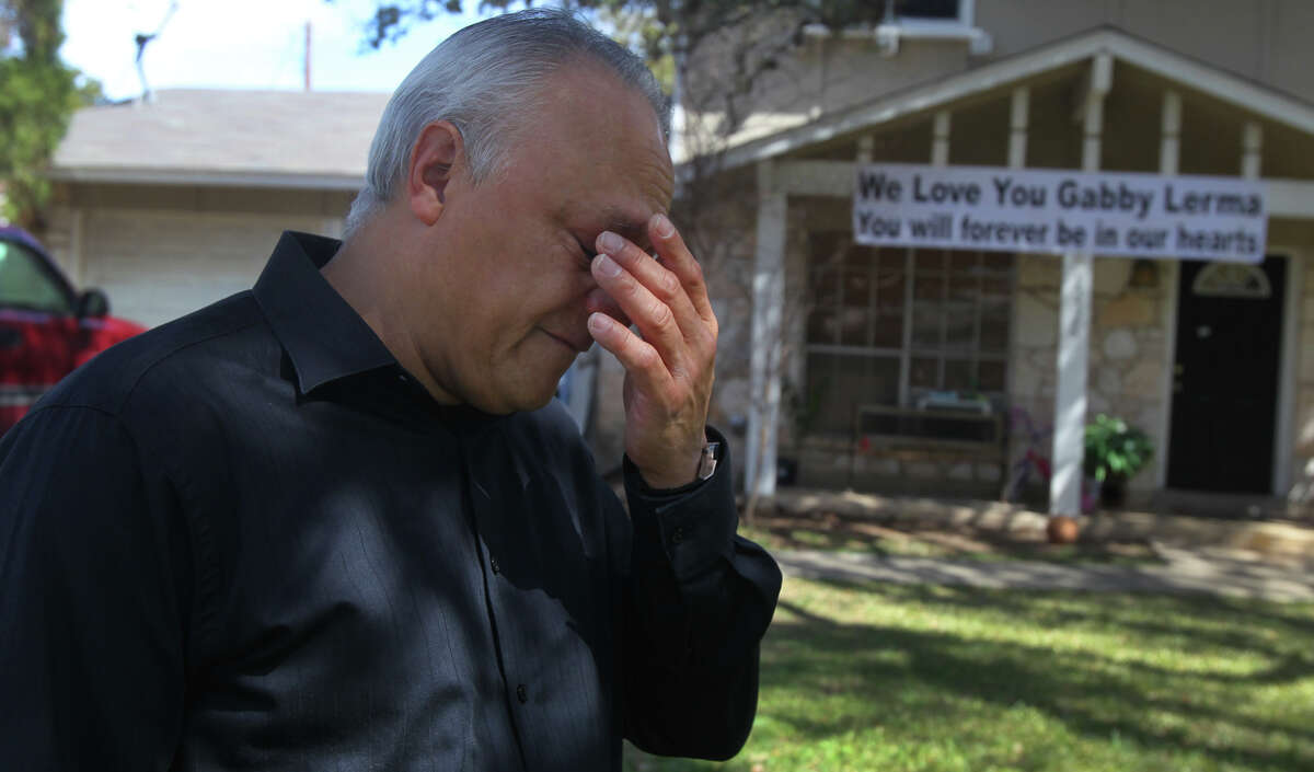Robert Contreras, grandfather of Gabriela Lerma, sheds tears on Feb. 22, 2013, while remembering her. Lerma, a student at Brandeis High School, died this week in a fatal car crash. "We had so many plans," Contreras said.