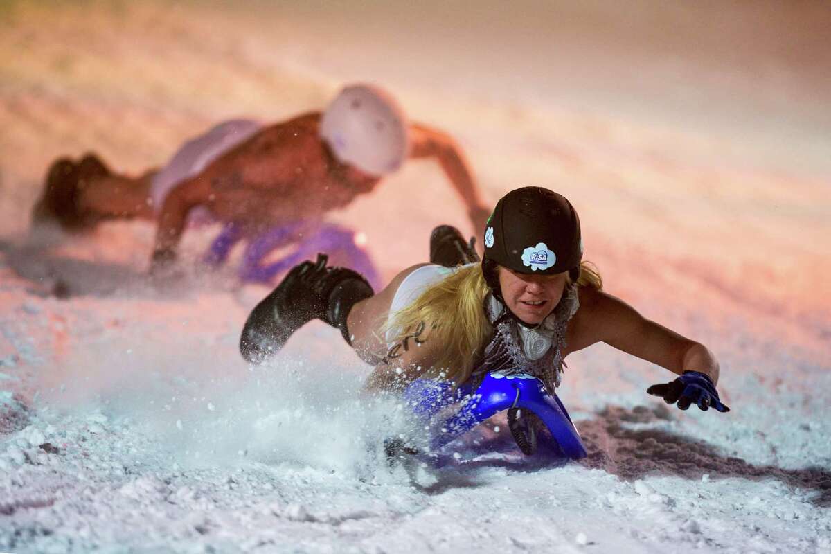 Nearly Naked Sledding In Germany Draws Crowd 