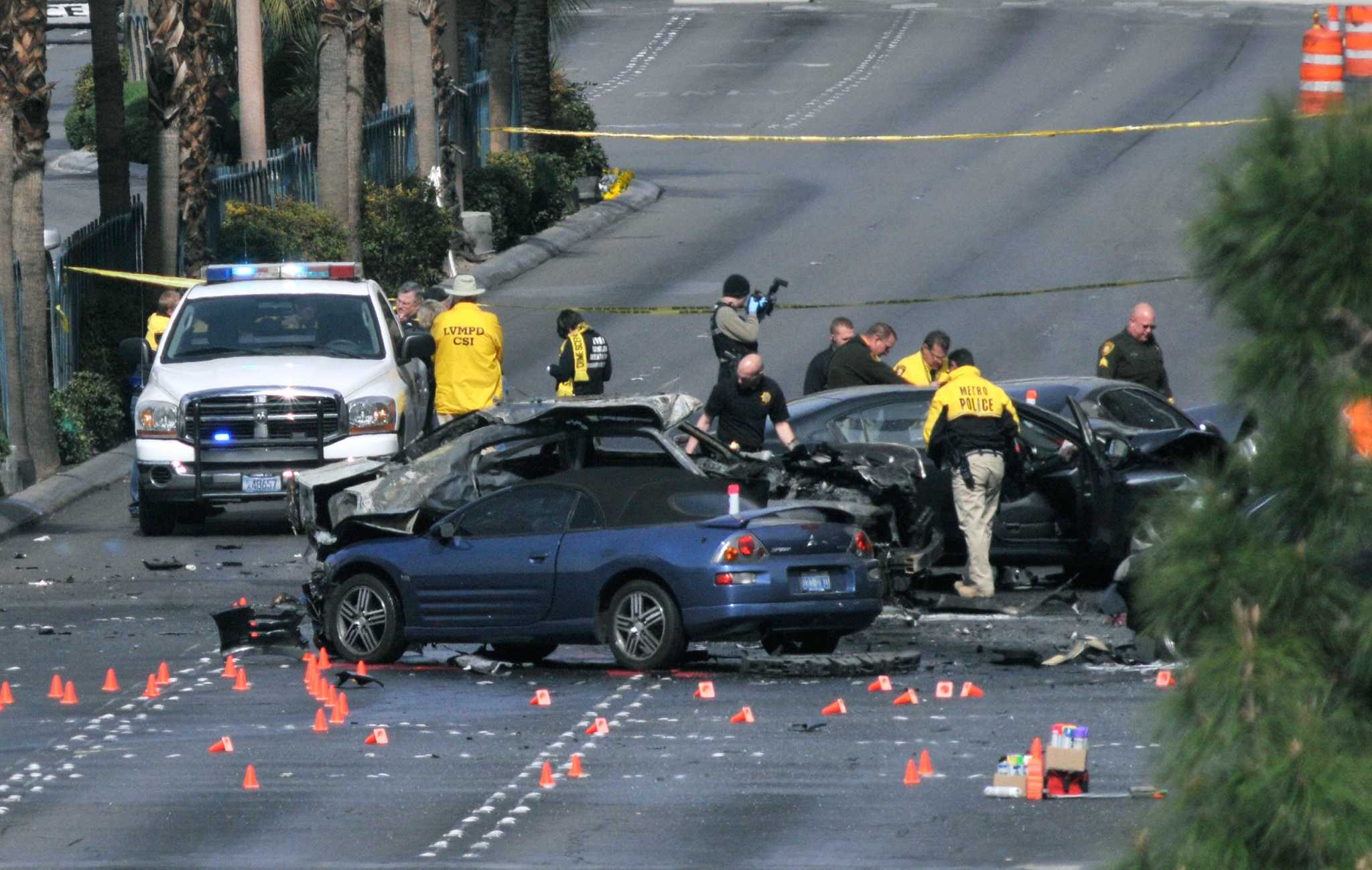 Prime suspect named in Las Vegas shooting, crash