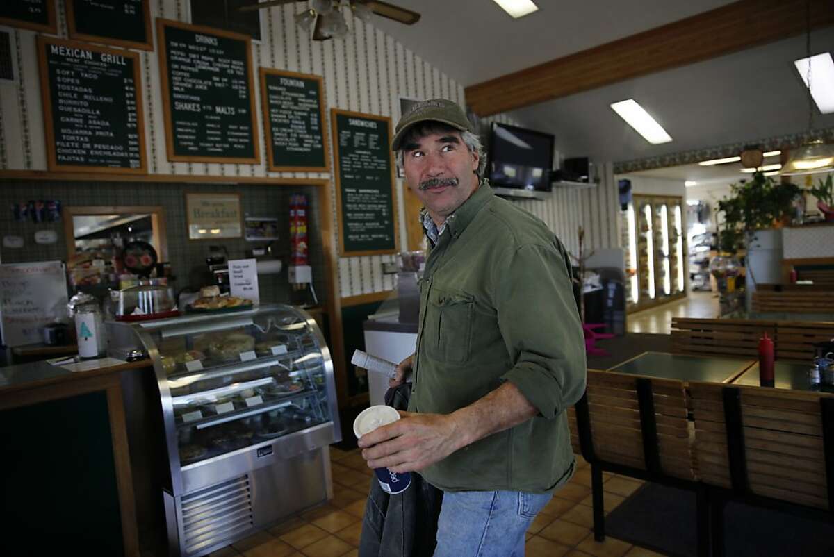 Rod DeWitt of Boonville bids friends goodbye as he heads back to work from the Redwood Drive-In on Thursday, February 21, 2013 in Boonville, Calif. DeWitt is one of a few people that can speak Boontling.