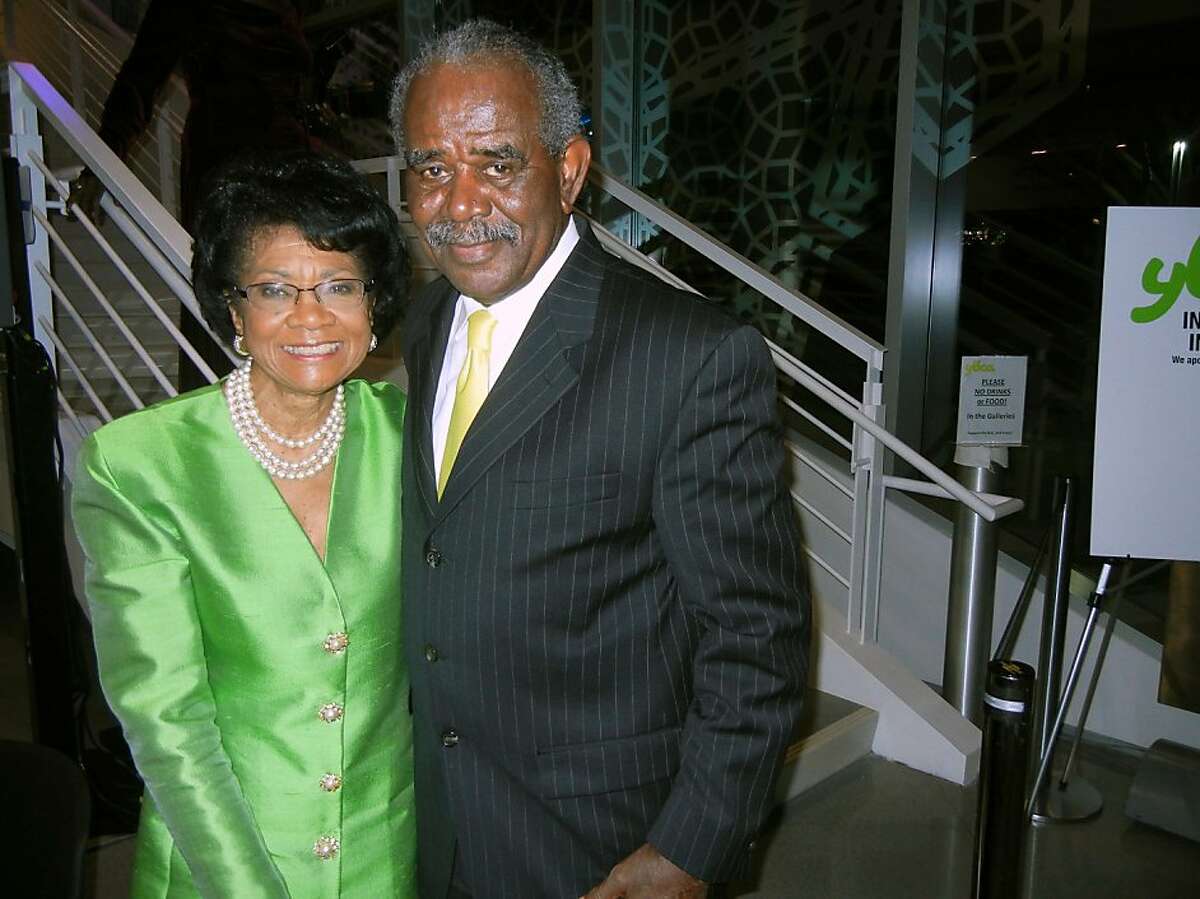 Belva Davis and her husband, William Moore, celebrated their 50th wedding anniversary Feb. 23 at Bay Area Black Journalist Association's tribute to Davis career. Feb 2013. By Catherine Bigelow.