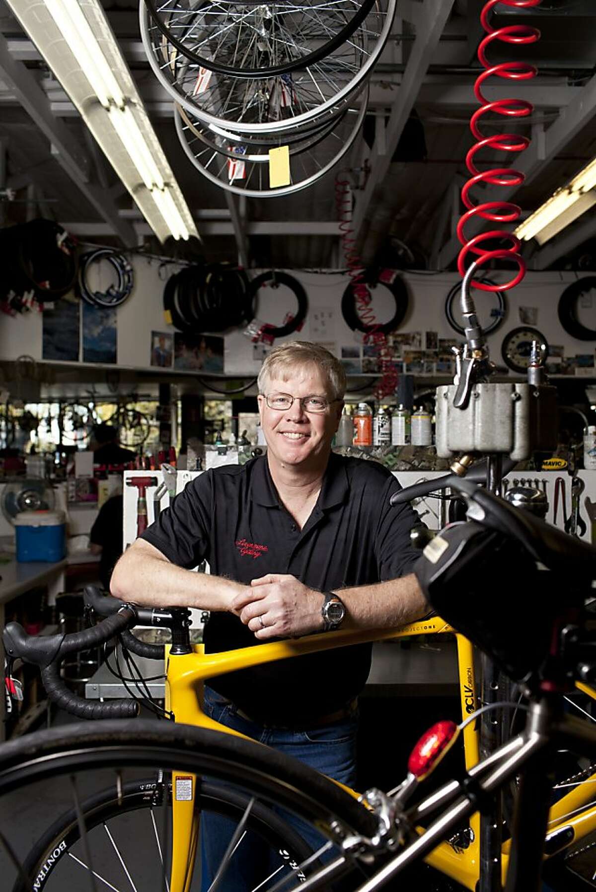 Steve Howard of Livermore Cyclery in Livermore, Calif., Monday, February 25, 2013.