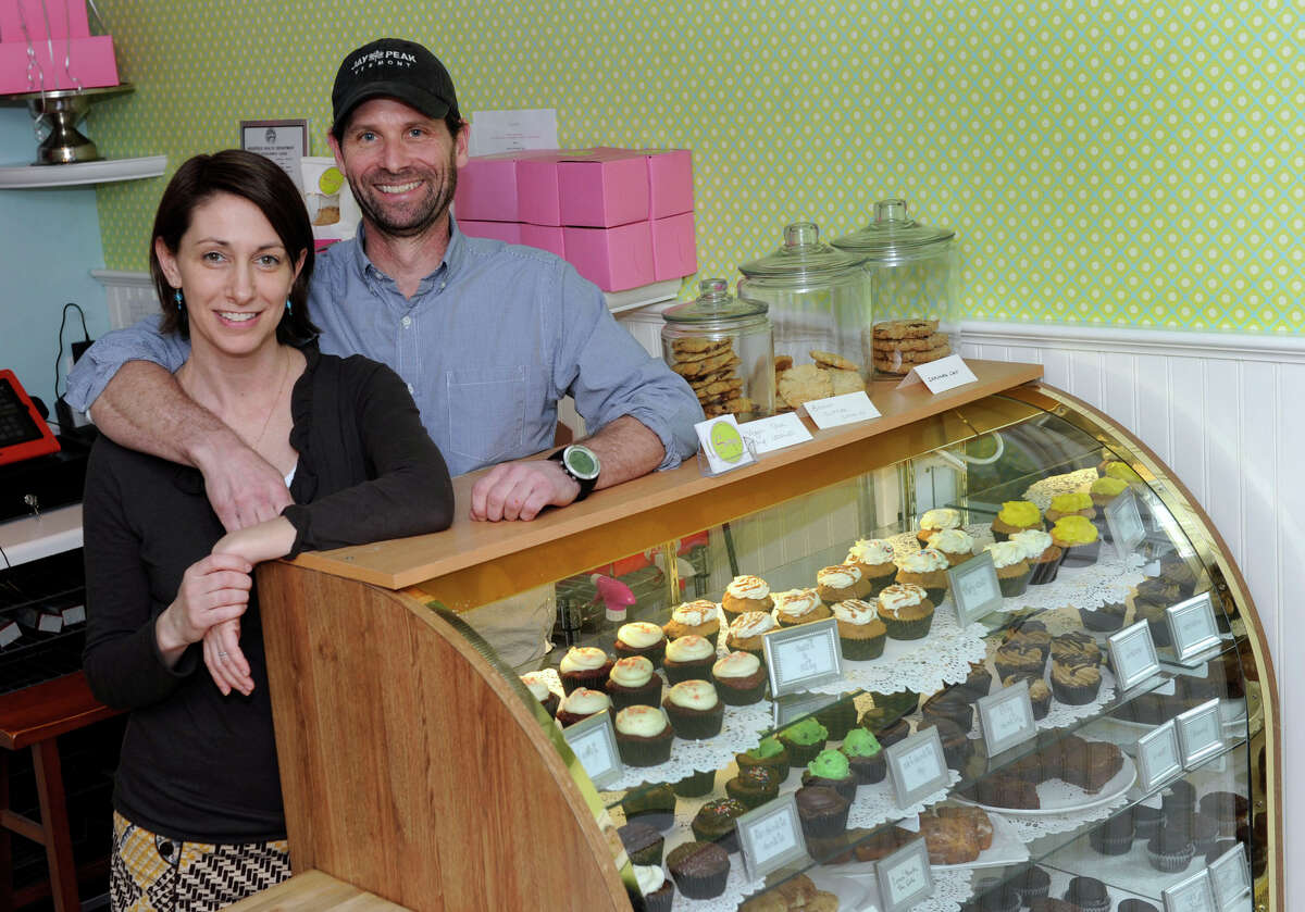 Jordan Gregory, 45, left, and Robert Byrnes, 49, of Ridgefield, are the owners of Swoon, a gluten-free bakery in Ridgefield, Conn. They are photographed in their store, Thursday, Feb. 28, 2013.