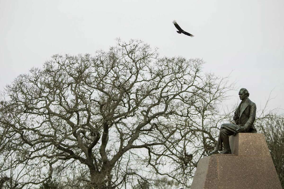 This statue of Stephen F. Austin was made in 1936 as a part of Texas' centennial celebration. It's now one of the markers visitors to the San Felipe de Austin State Historic Site will encounter.