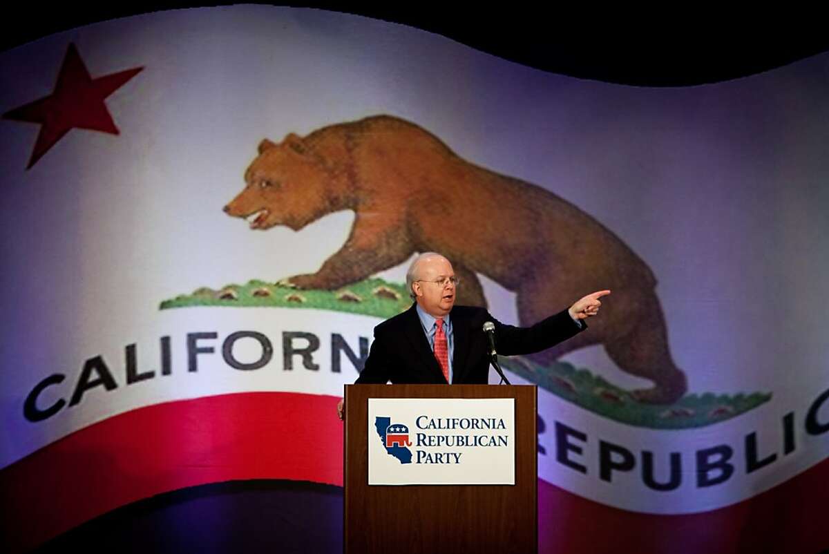 Karl Rove speaks at a luncheon at the California Republican Party convention, March 2, 2013 in Sacramento, California.