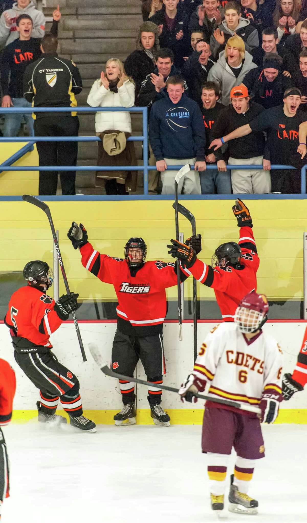 Ryfh Ridgefield repeats as FCIAC boys hockey champions