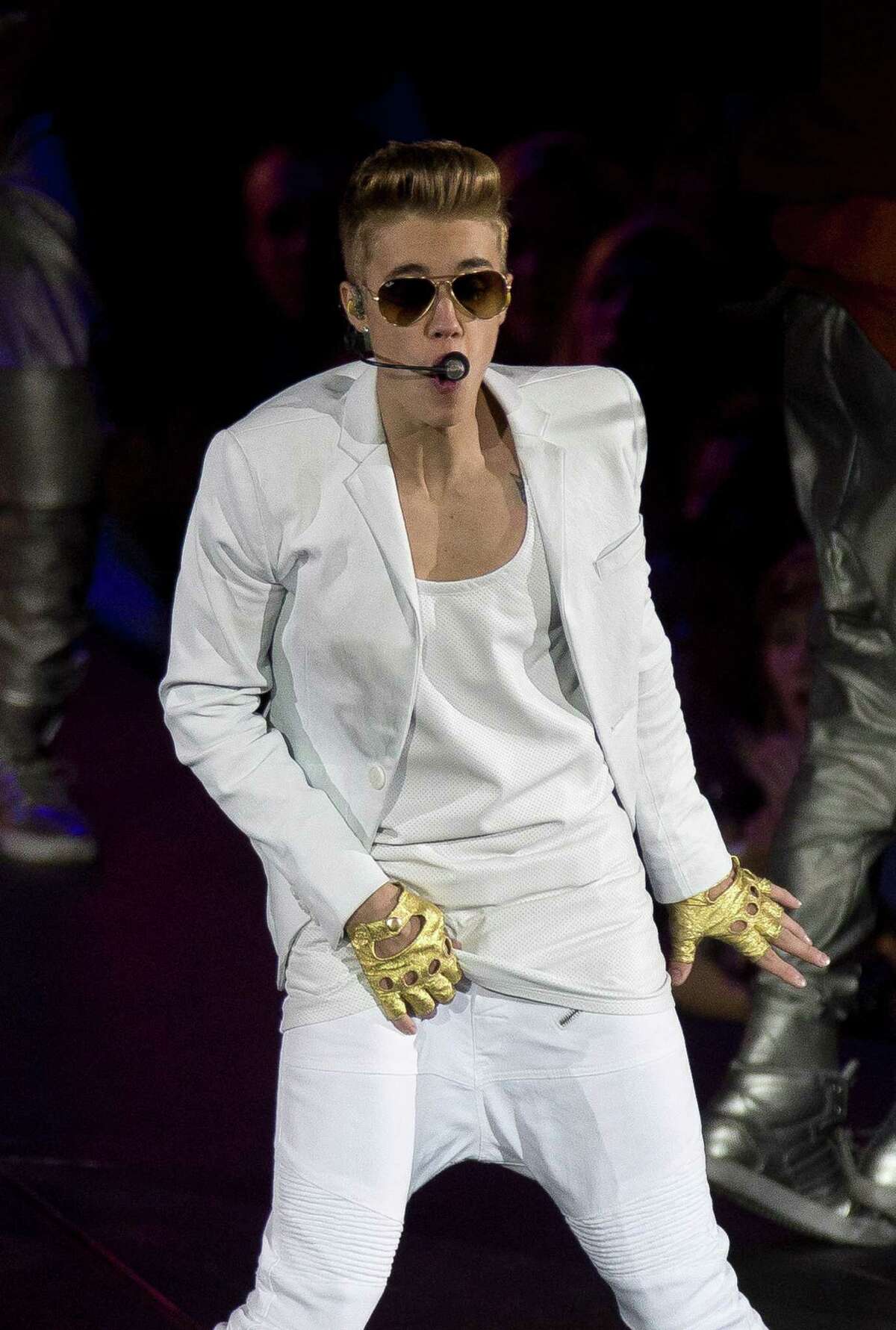 Canadian singer Justin Bieber performs at the o2 Arena in east London, Monday, March 4, 2013. (Photo by Joel Ryan/Invision/AP)