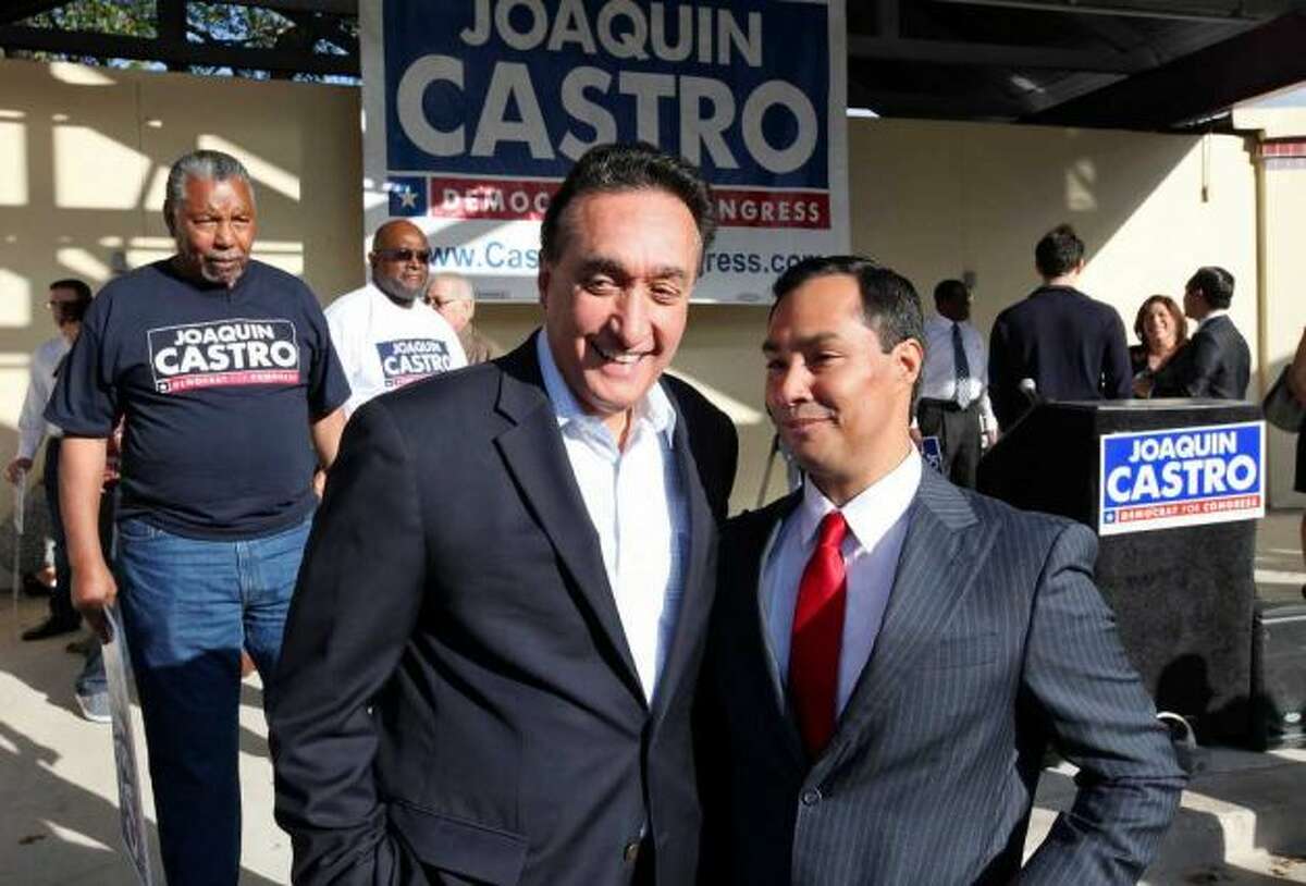 Joaquin Castro with Henry Cisneros on the campaign trail, 2012.
