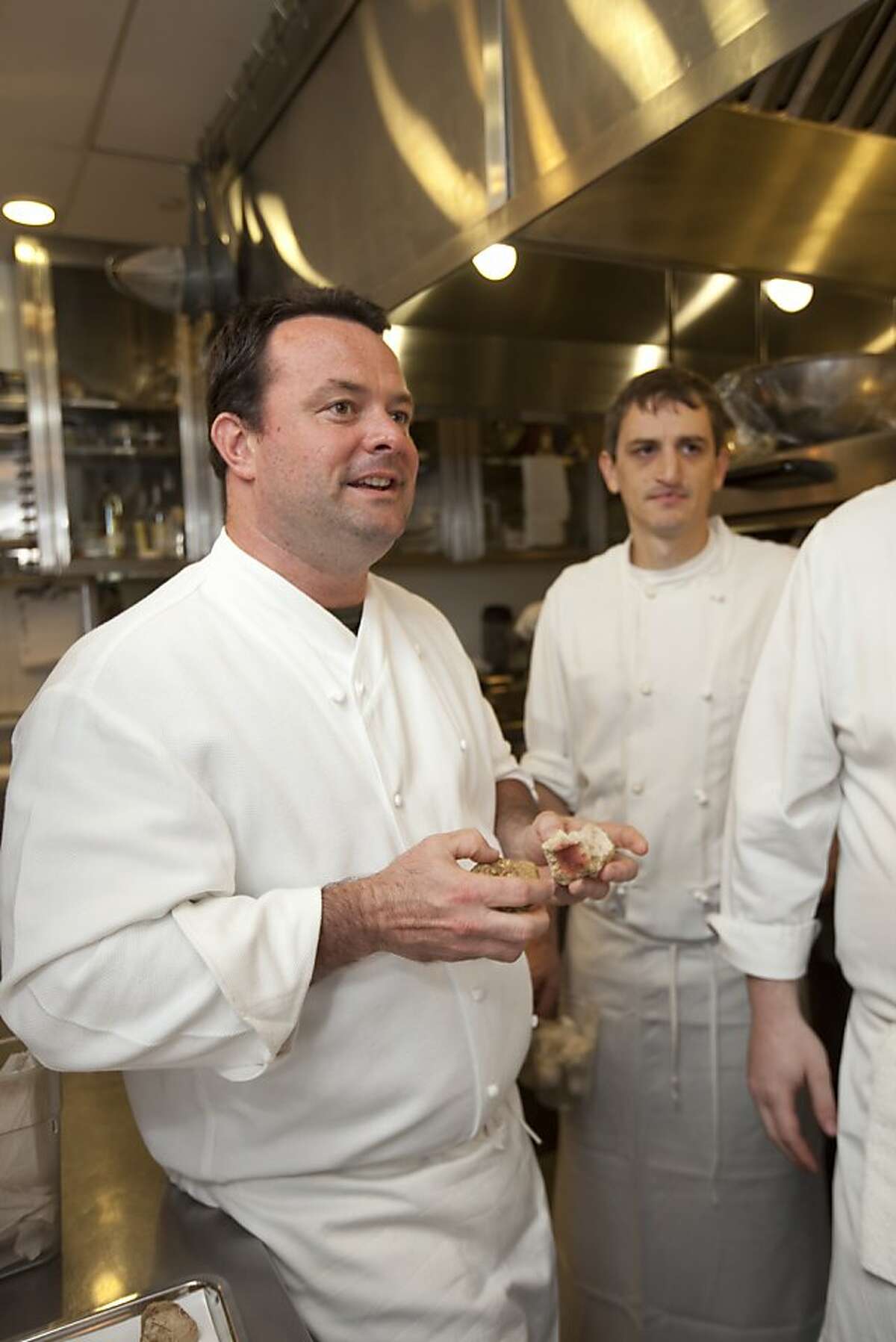 New caption: Douglas Keane, who closed the four-star Cyrus in 2012, is resurrecting the restaurant for a three-night pop-up at San Francisco's Jardiniere in April. Douglas Keane (left), chef and owner of Cyrus restaurant in Healdsburg, California on Thursday, October 25, 2012.