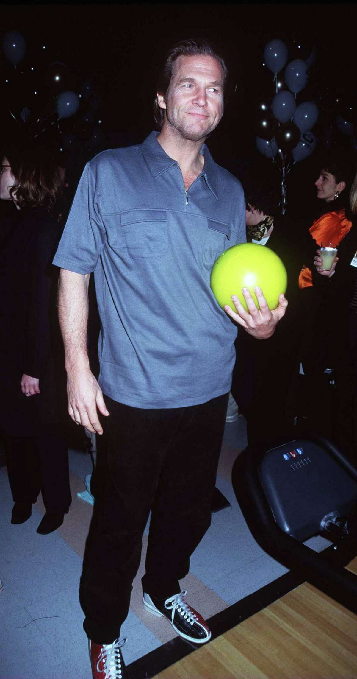 Jeff Bridges – Jeff “The Dude” Lebowski -- pictured in 1998 during the film's post-premiere bowling tournament and dinner.