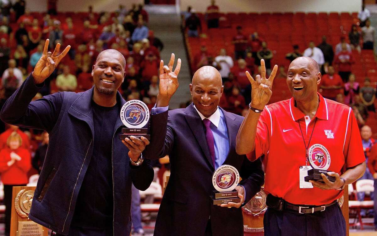 Hakeem Olajuwon, Clyde Drexler and Elvin Hayes were honored several years ago as part of the NCAA Tournament's 75th-anniversary team.