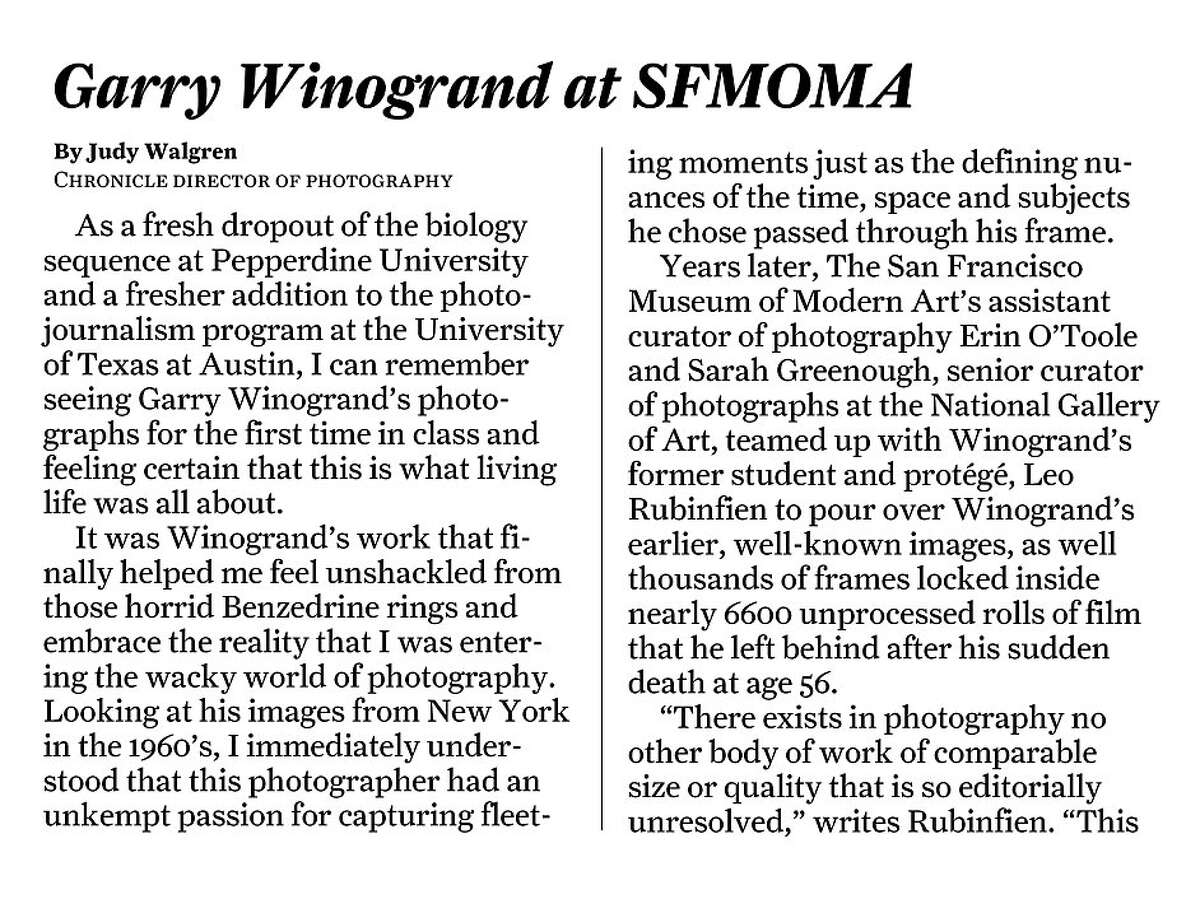 Garry Winogrand at SFMOMA